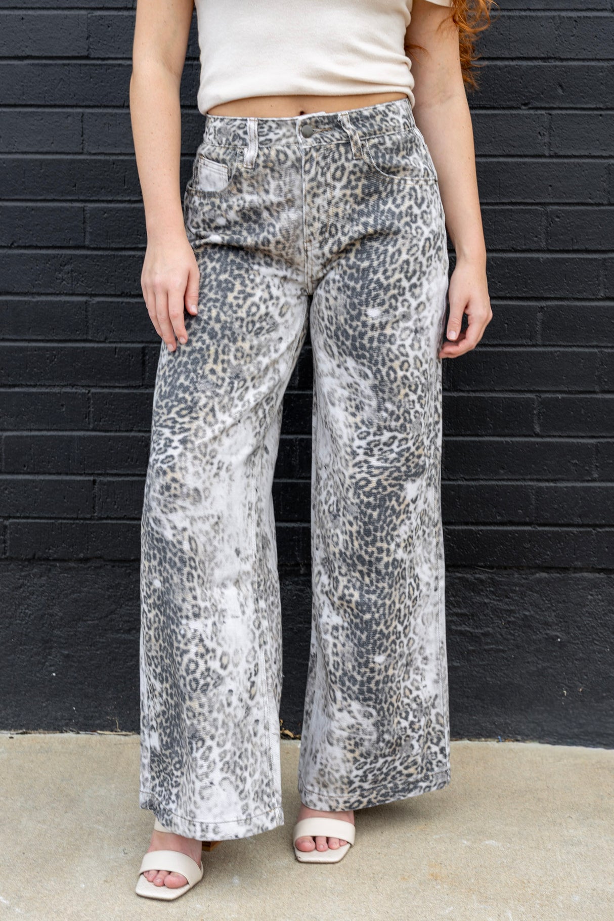 Leopard Wide Leg Jean