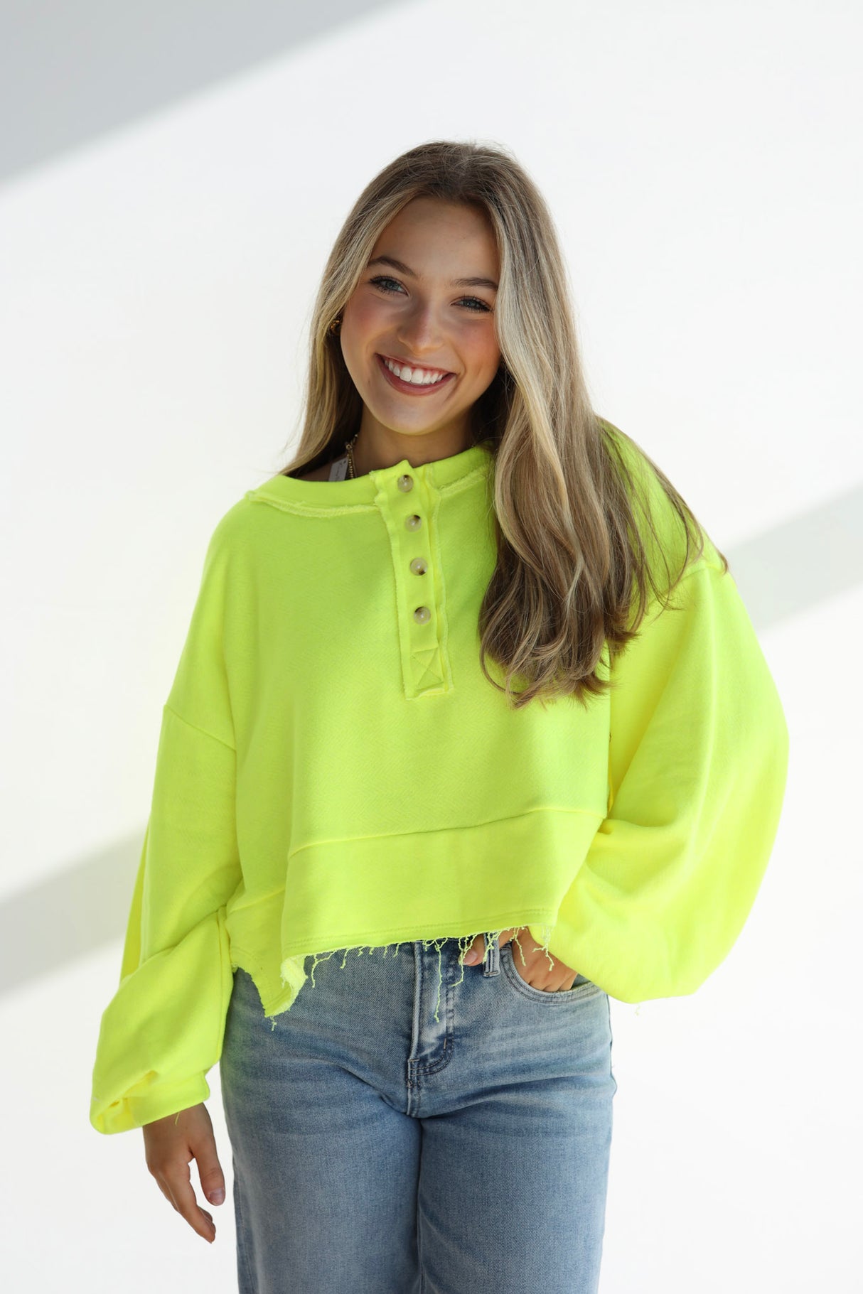 Lantern Sleeve Terry Top (Multiple Colors)