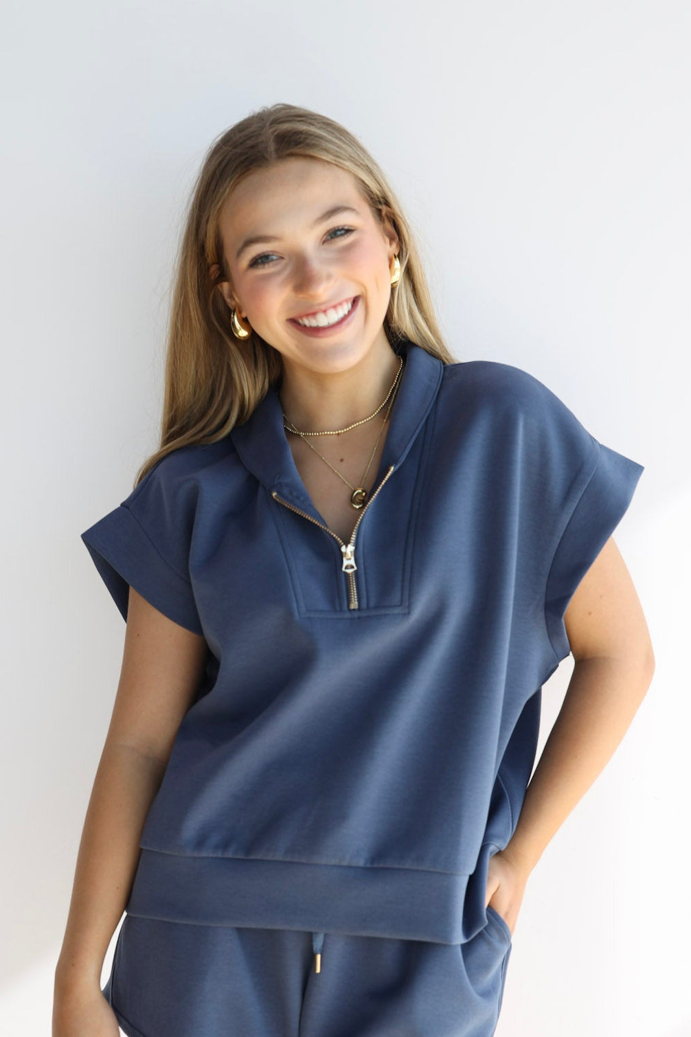 SHORT SLEEVE ZIP SCUBA SWEATER