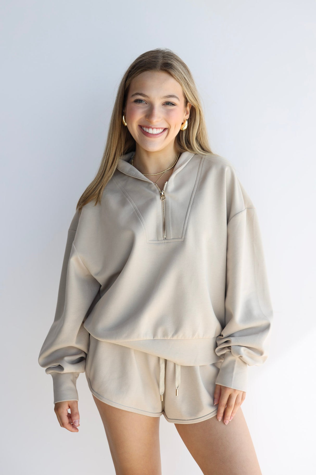 Half Zip Scuba Sweatshirt