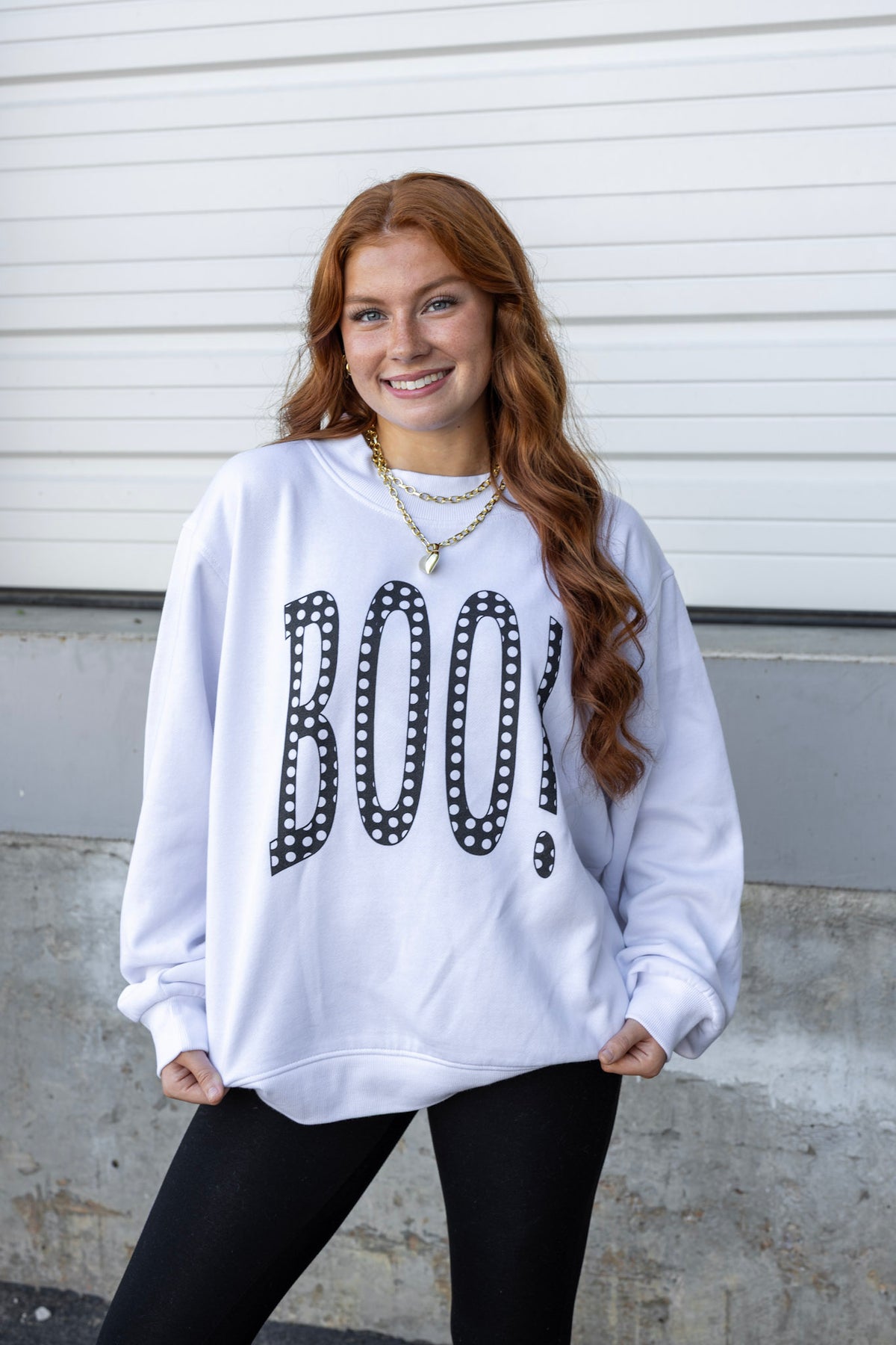 Boo Polka Dot Mockneck