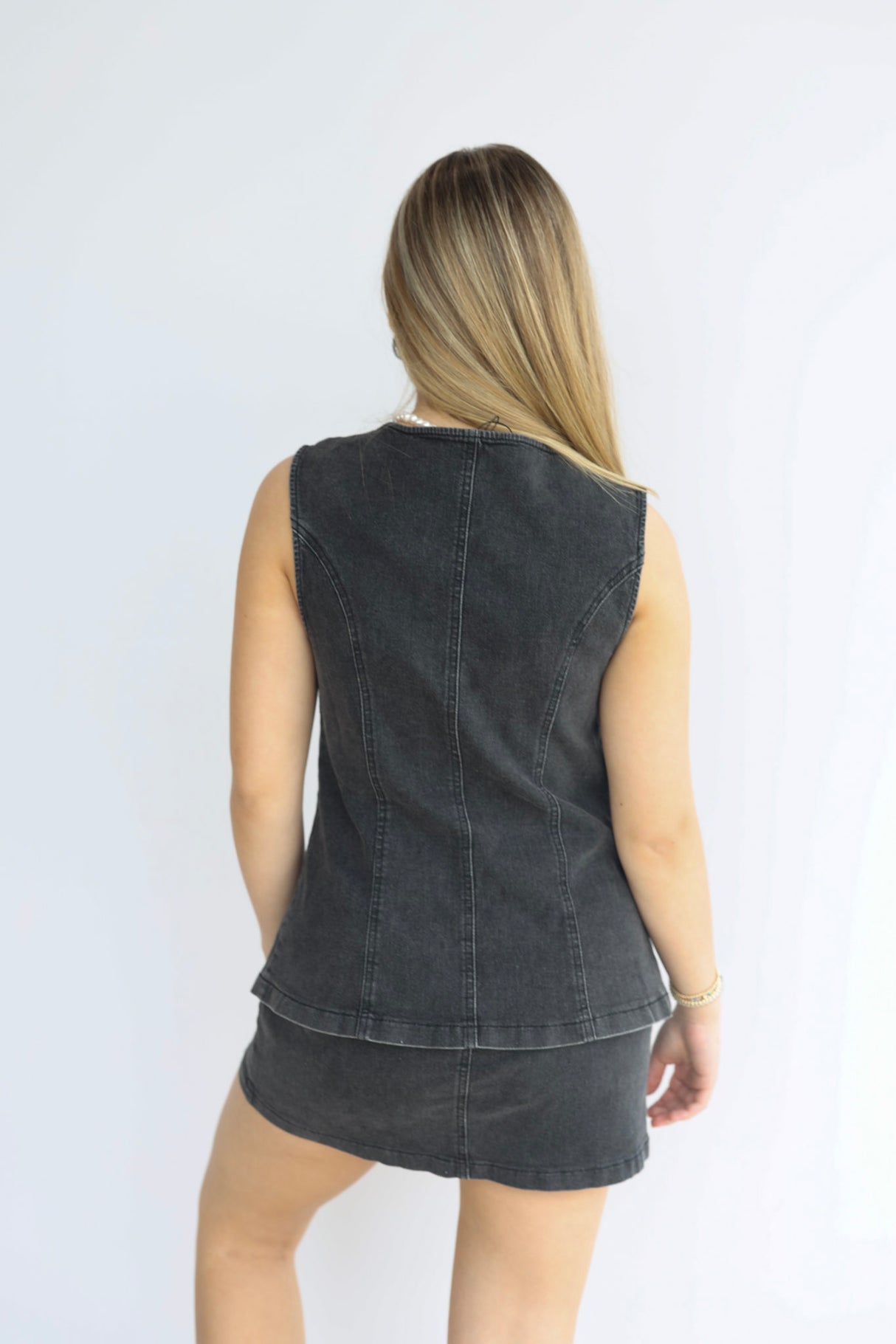 DENIM BOW VEST