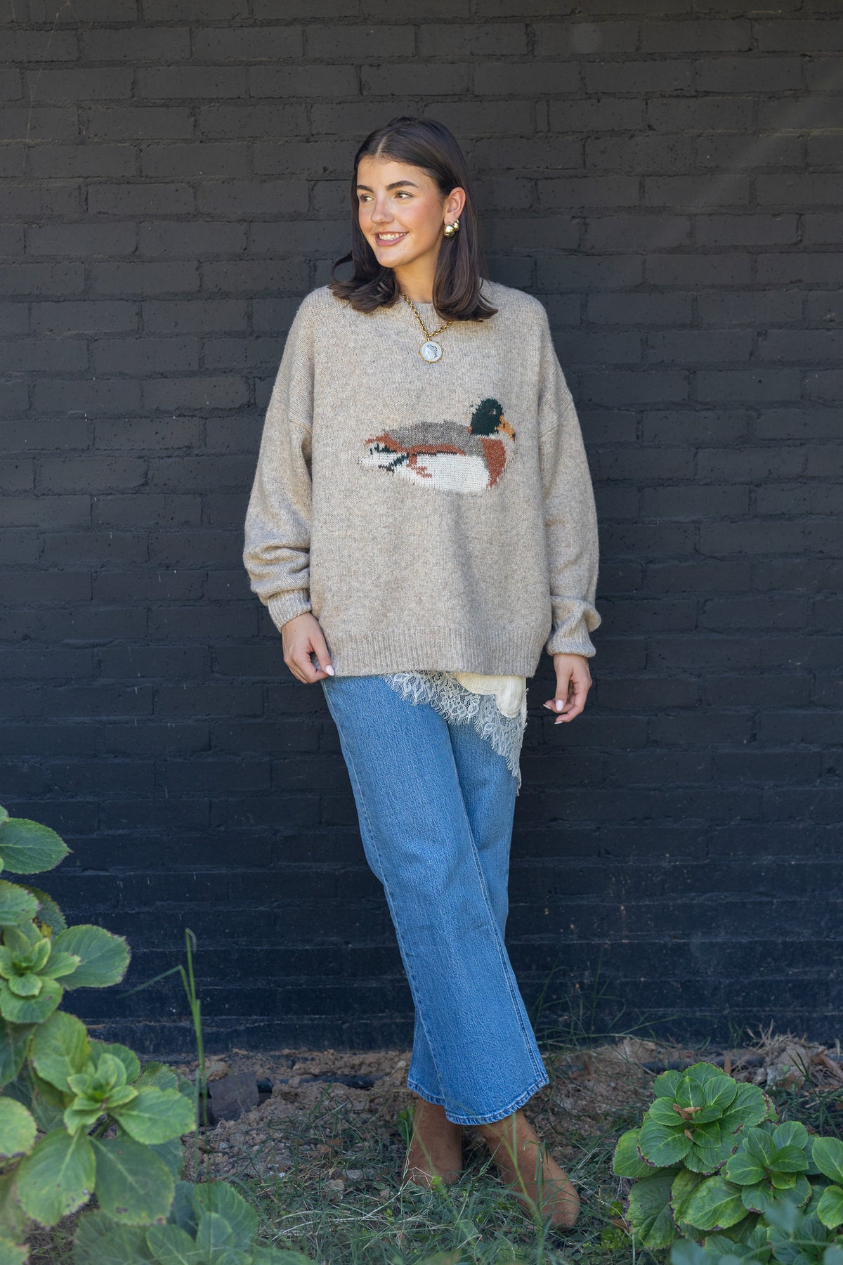 Duck Graphic Knit Sweater