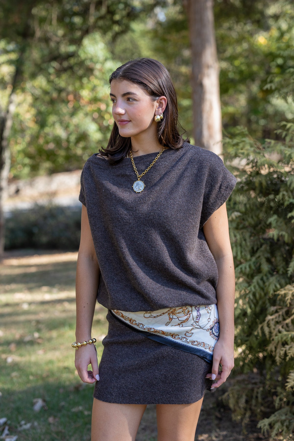 Off Shoulder Drop Waist Sweater Dress