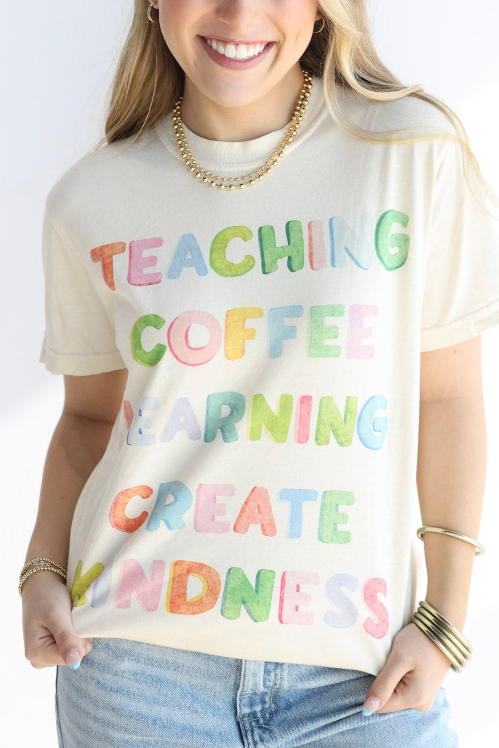 TEACH COFFEE LEARN CREATE KINDNESS TEE