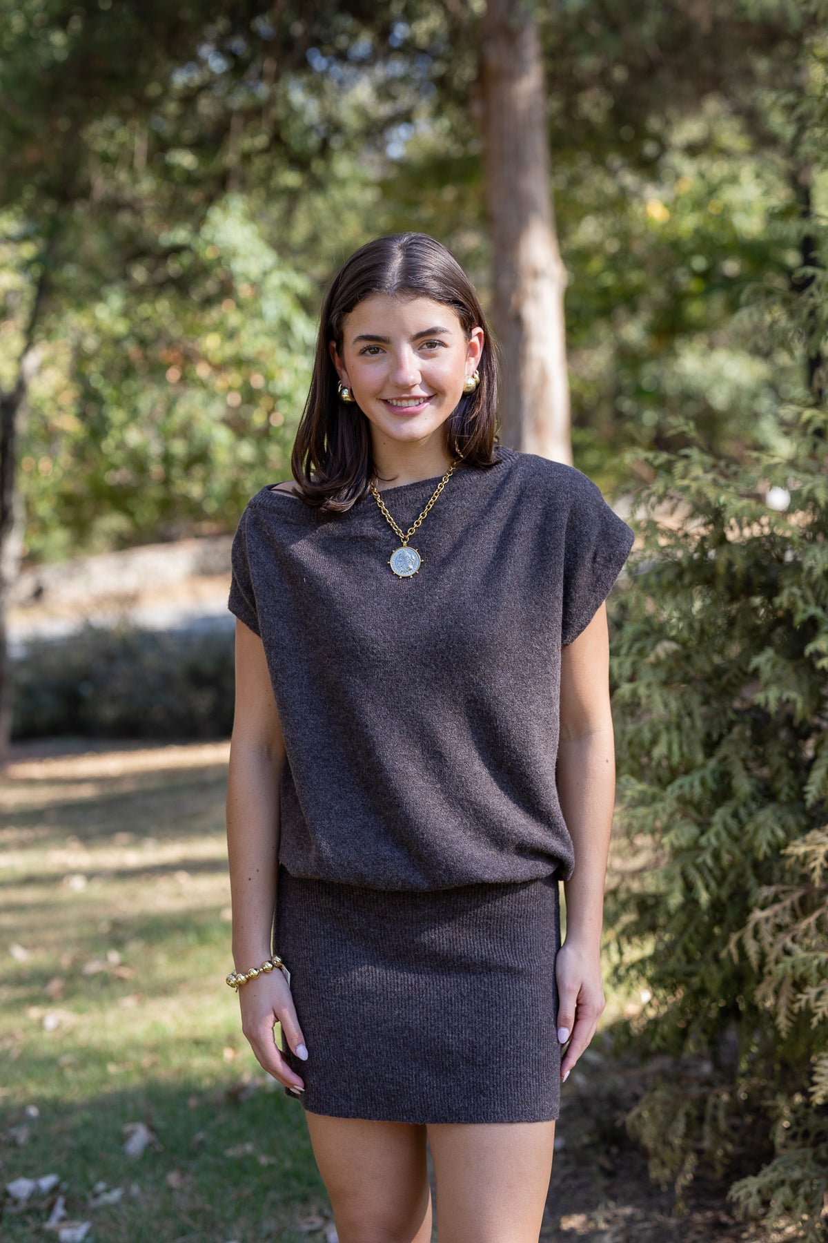 Off Shoulder Drop Waist Sweater Dress