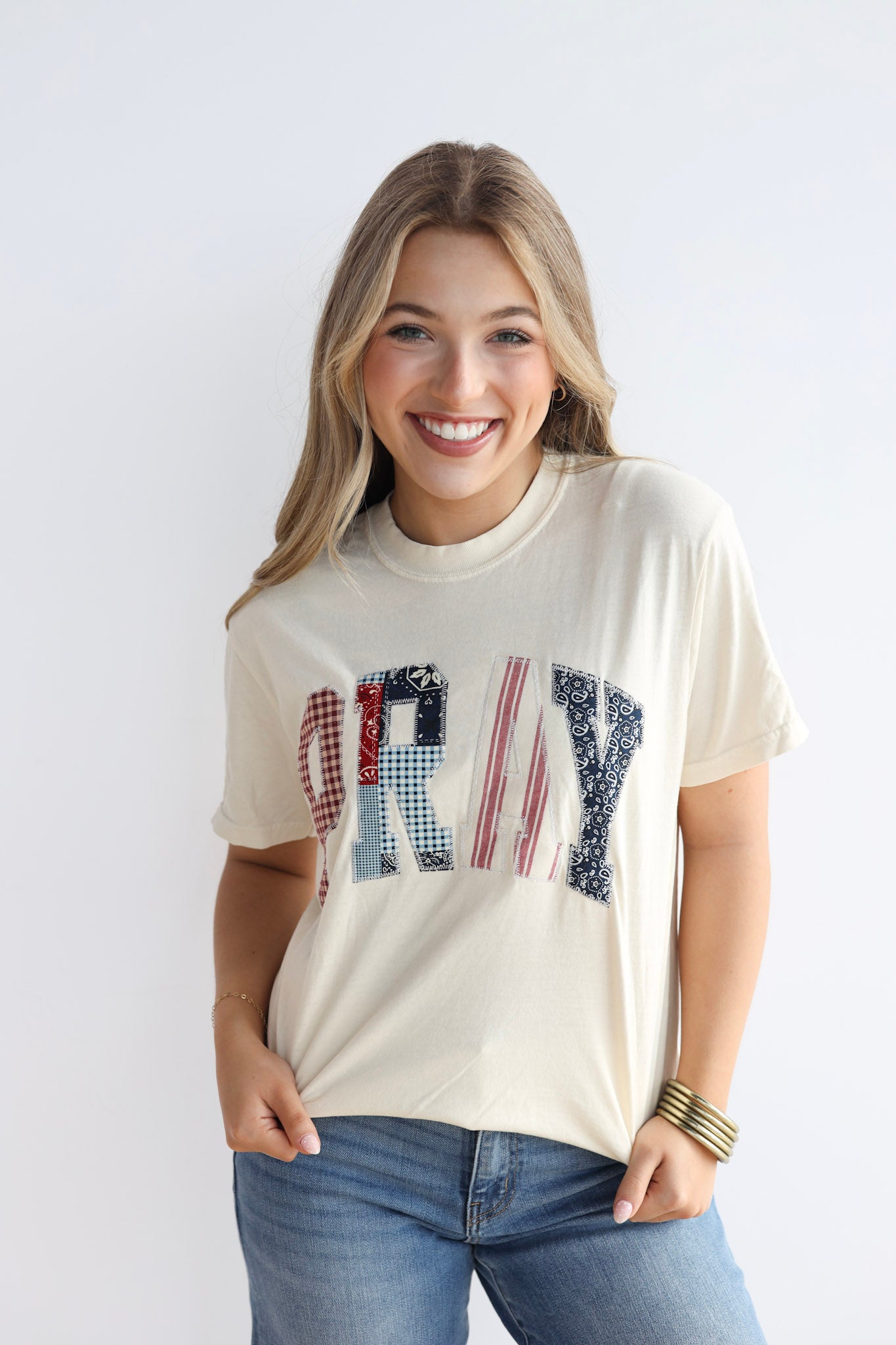 PRAY PLAID TEE