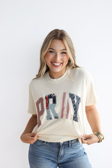 PRAY PLAID TEE
