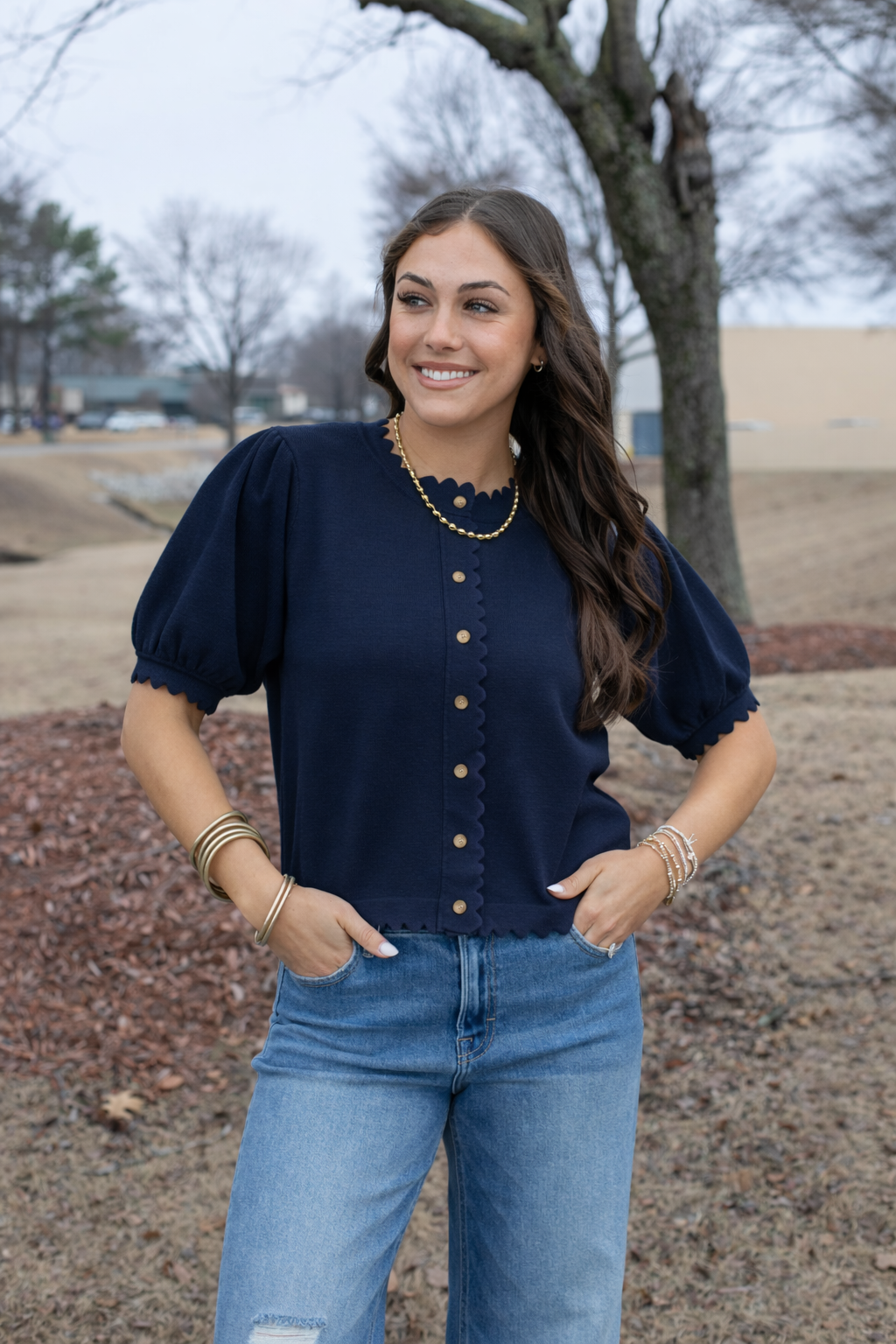Scalloped Sweater Cardi (Multiple Colors)