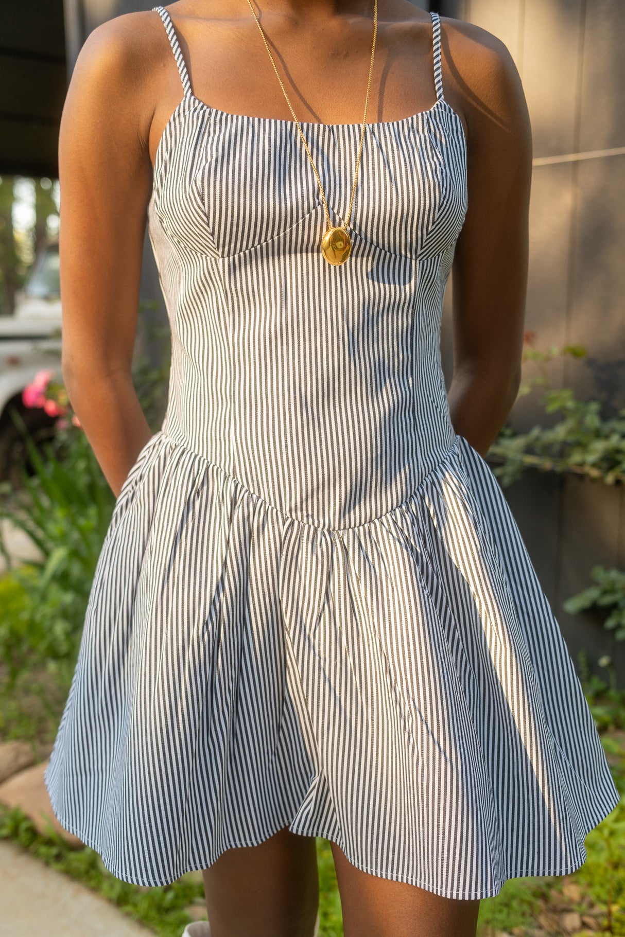 Stripe Fit And Flare Dress