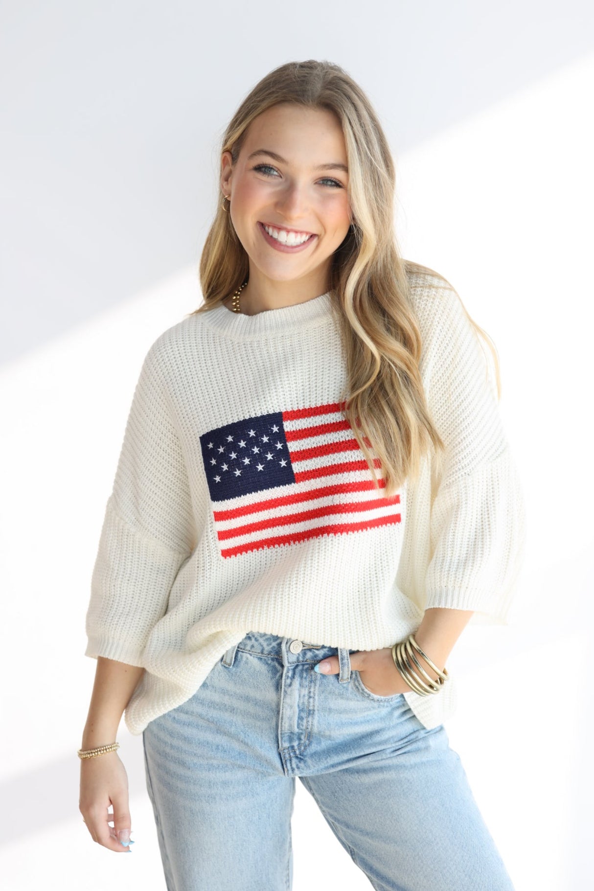 Flag Print Sweater