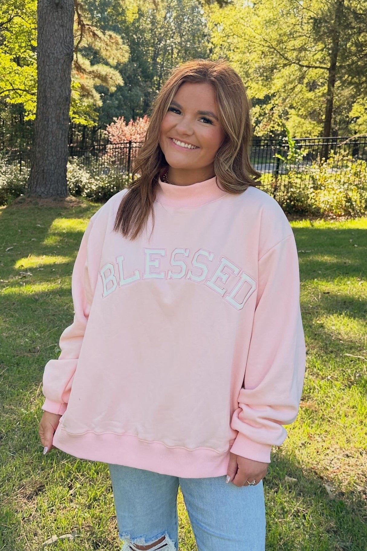 BLESSED MOCK NECK SWEATSHIRT