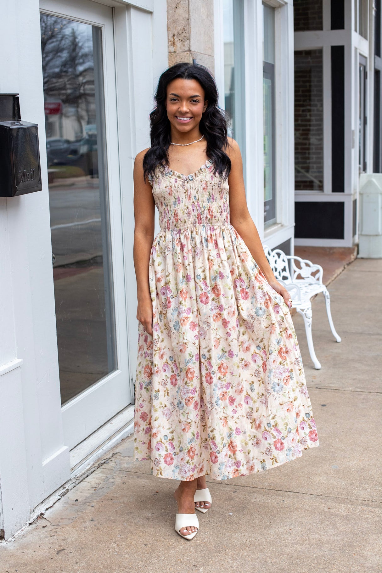 Perry Smocked Midi Dress