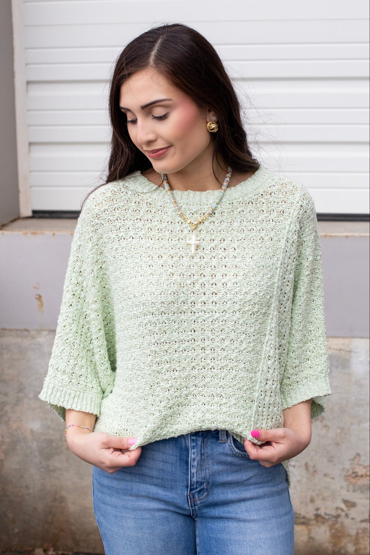 Asymmetrical Open Stitch Sweater