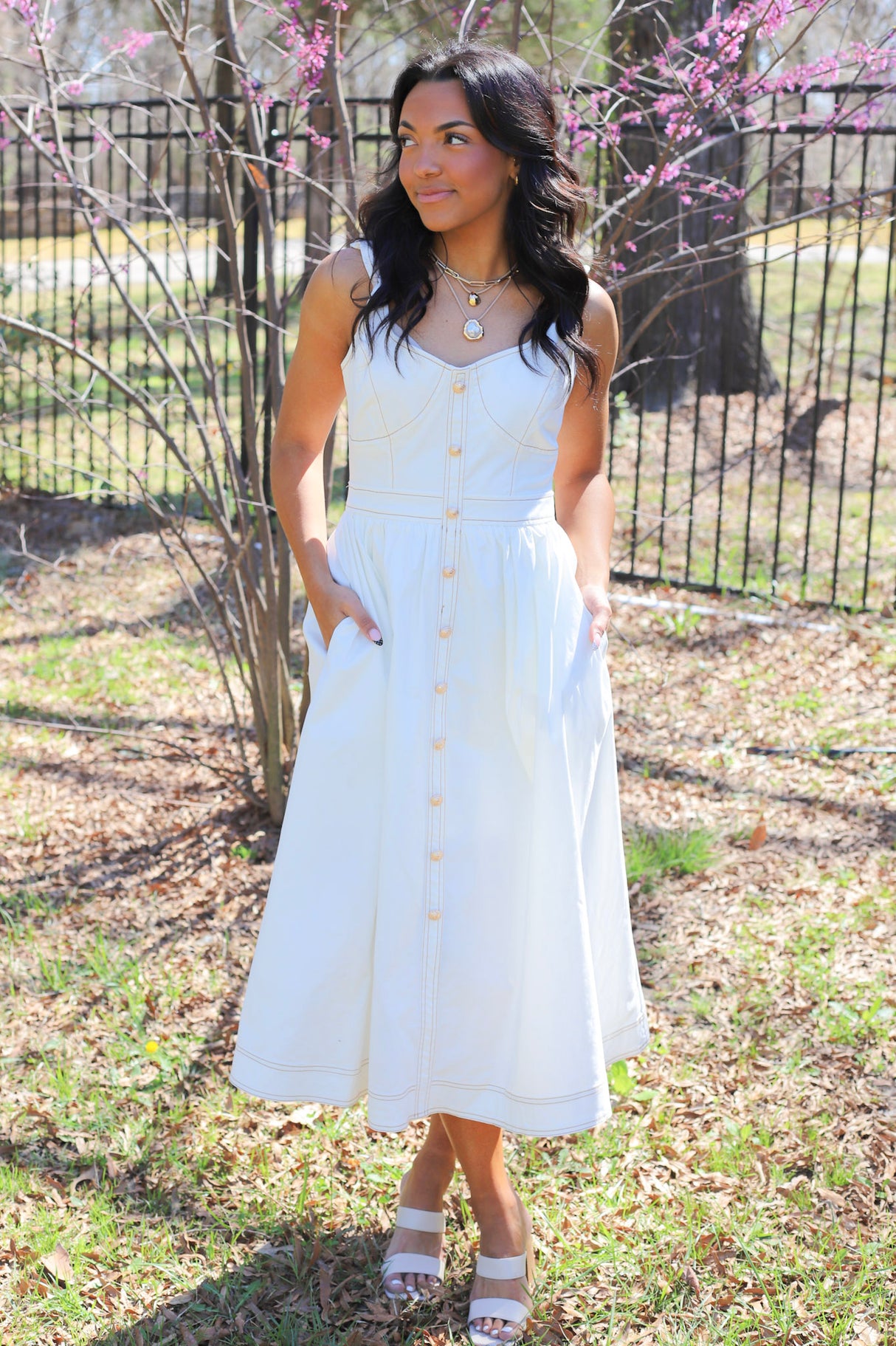Button Front Maxi Dress
