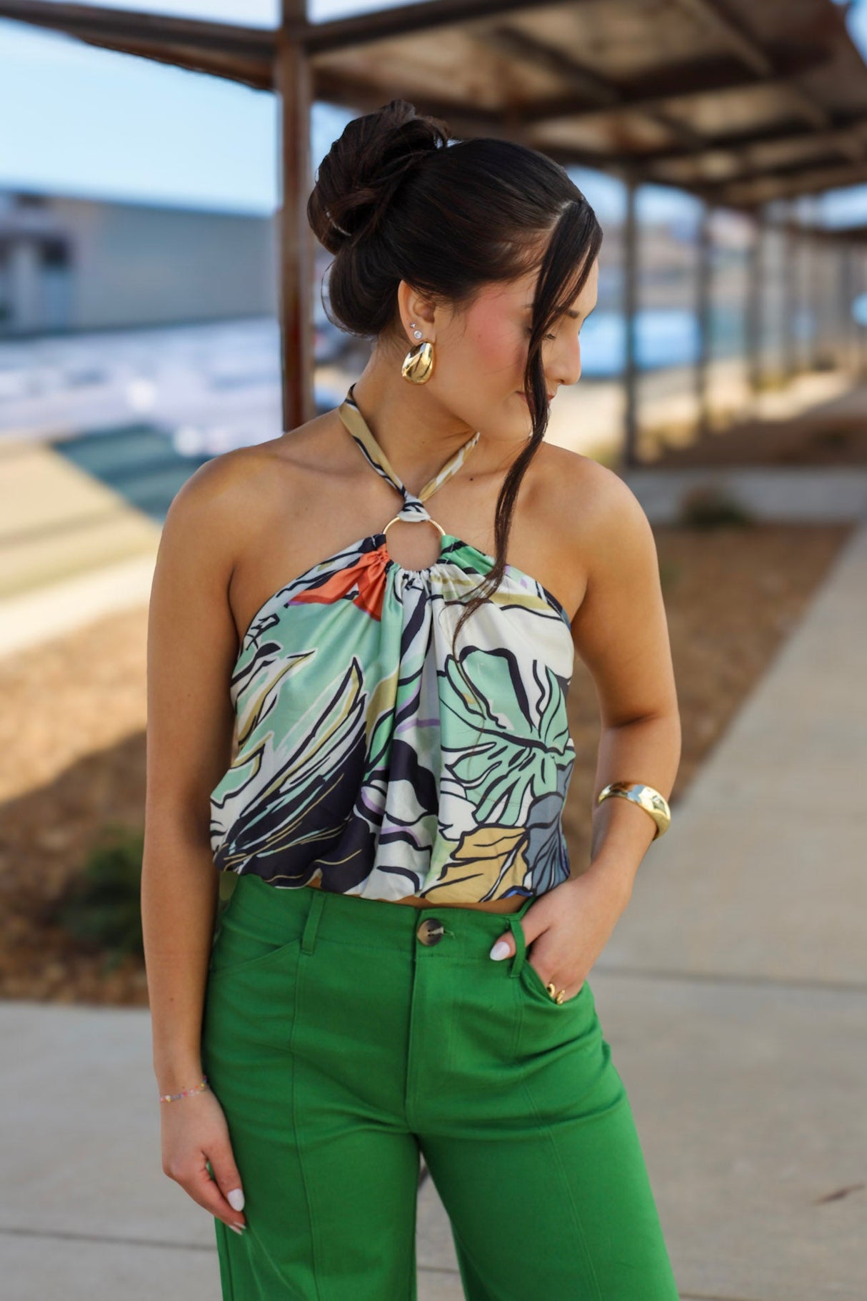 Ring Detail Halter Top