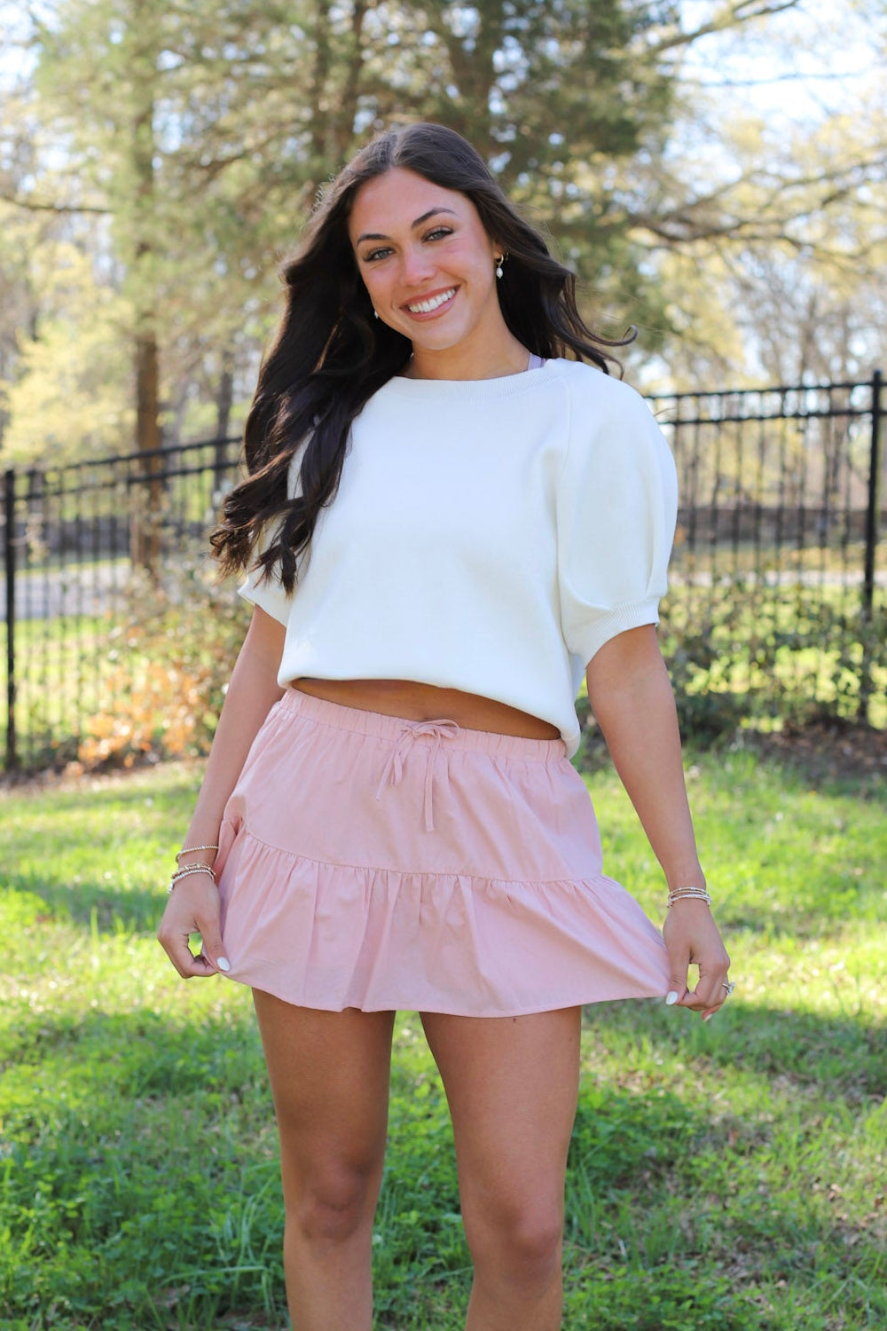 Mid-Rise Tiered Skort