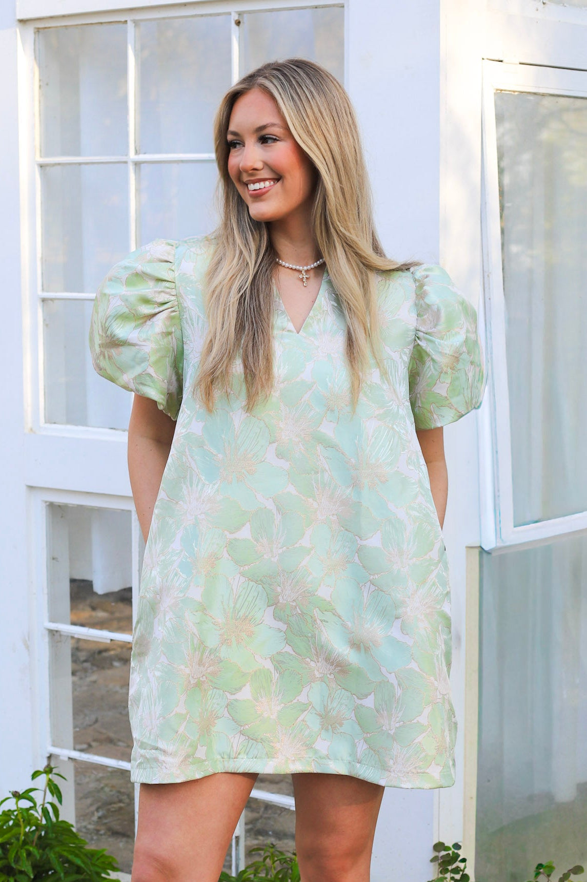 Goldleaf Floral Dress
