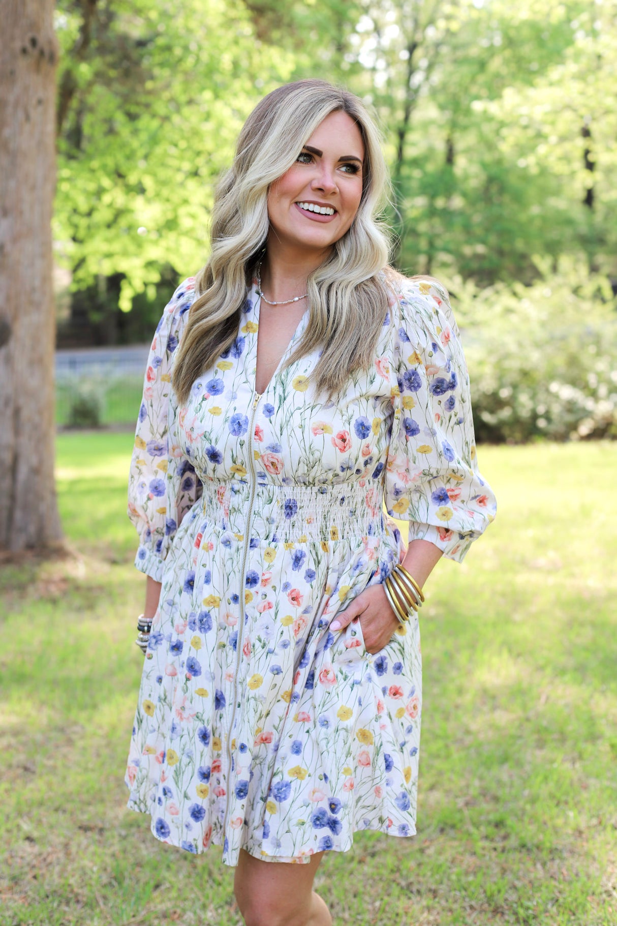 Linda Floral Smocked Dress