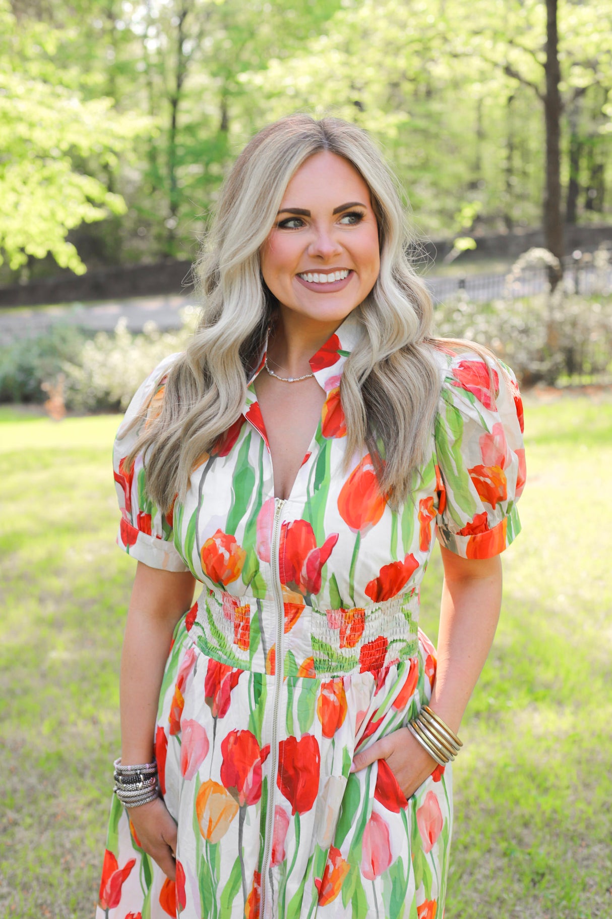 Floral Tulip Puff Dress