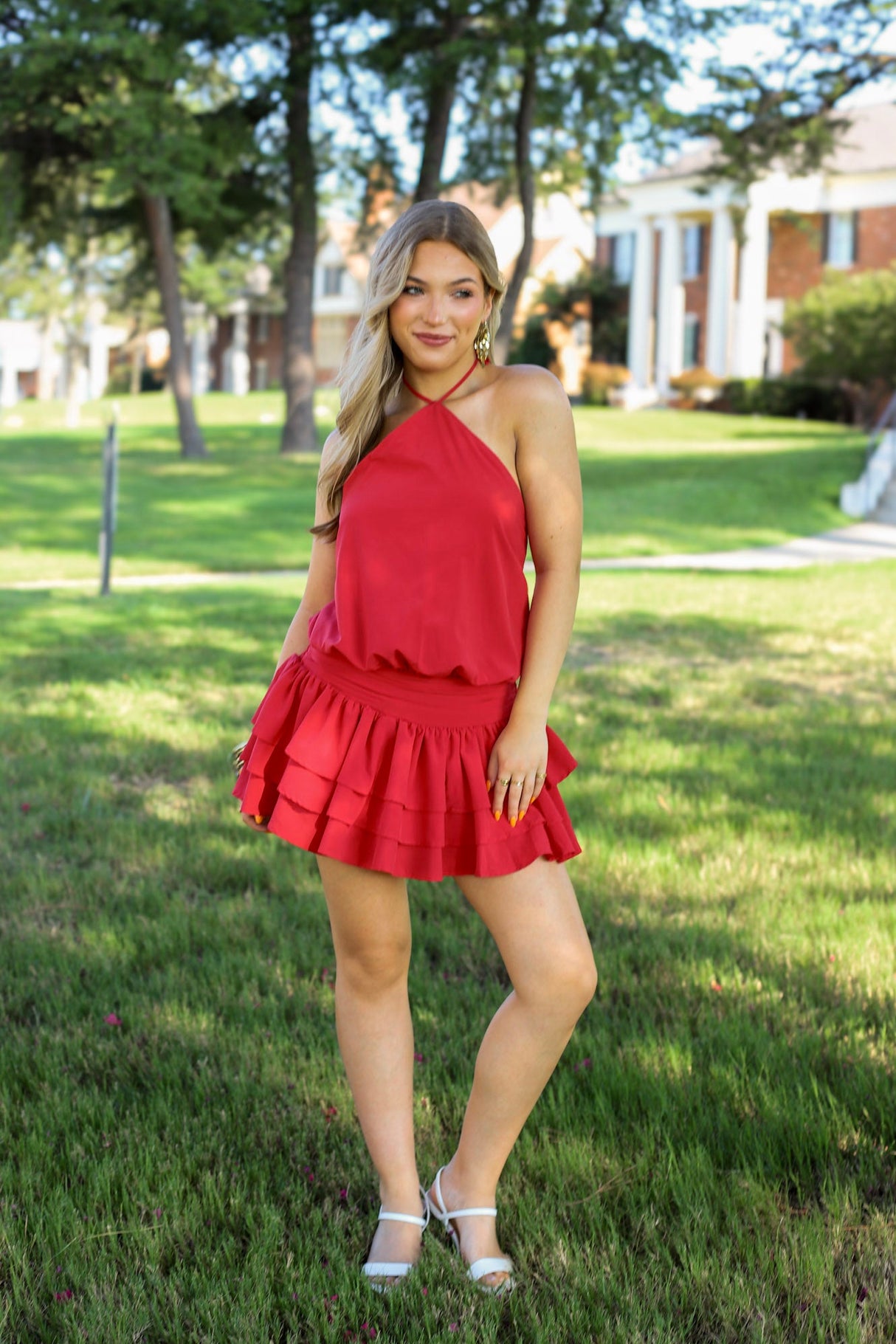 Ruffle Halter Romper
