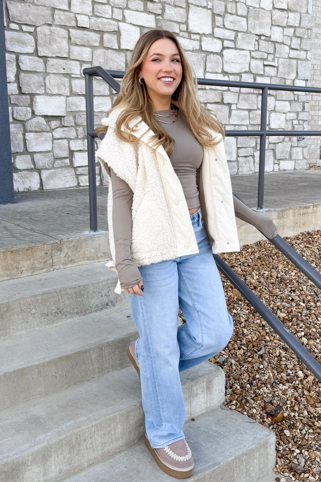 SOFT FUR VEST JACKET