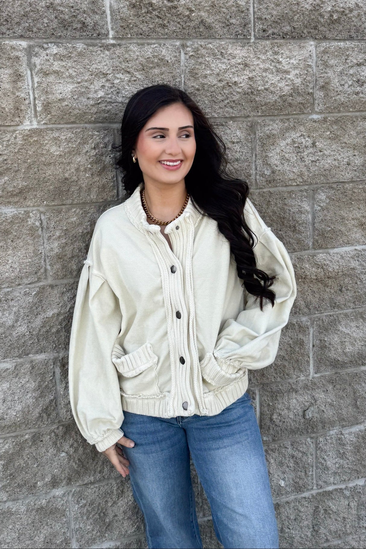 Vintage Ribbed Button Cardigan