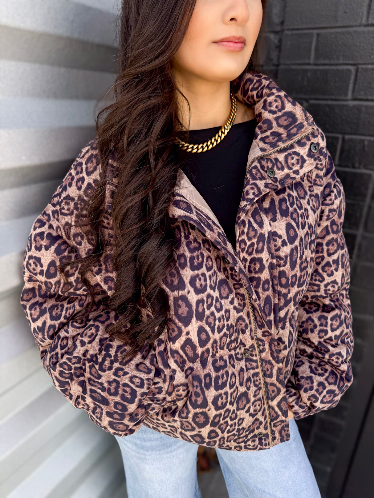 LEOPARD QUILTED PUFFER