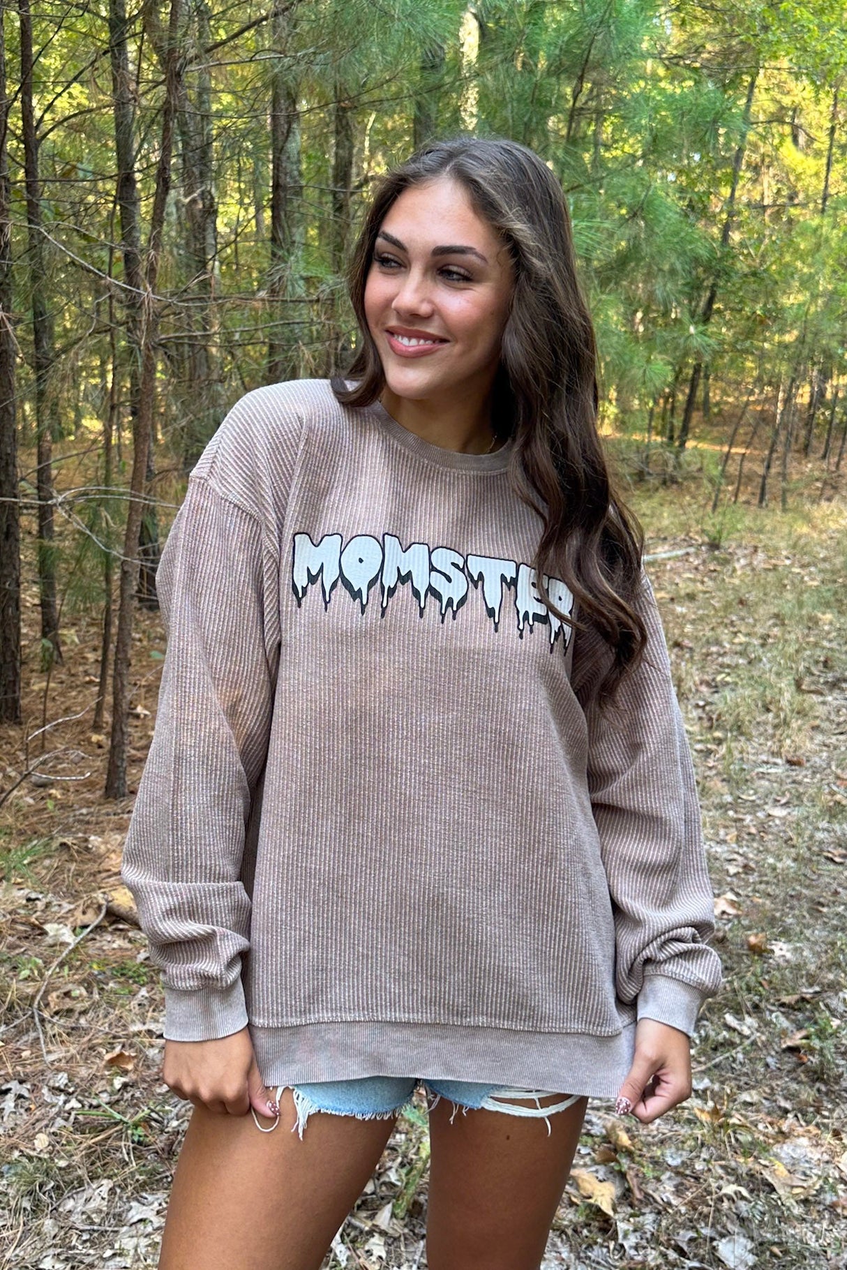 MOMSTER CORDED SWEATSHIRT
