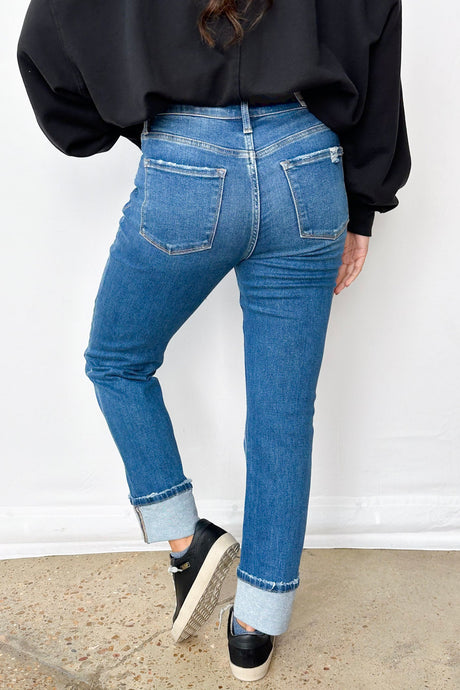 IMBLUE CUFFED SLIM STRAIGHT JEAN