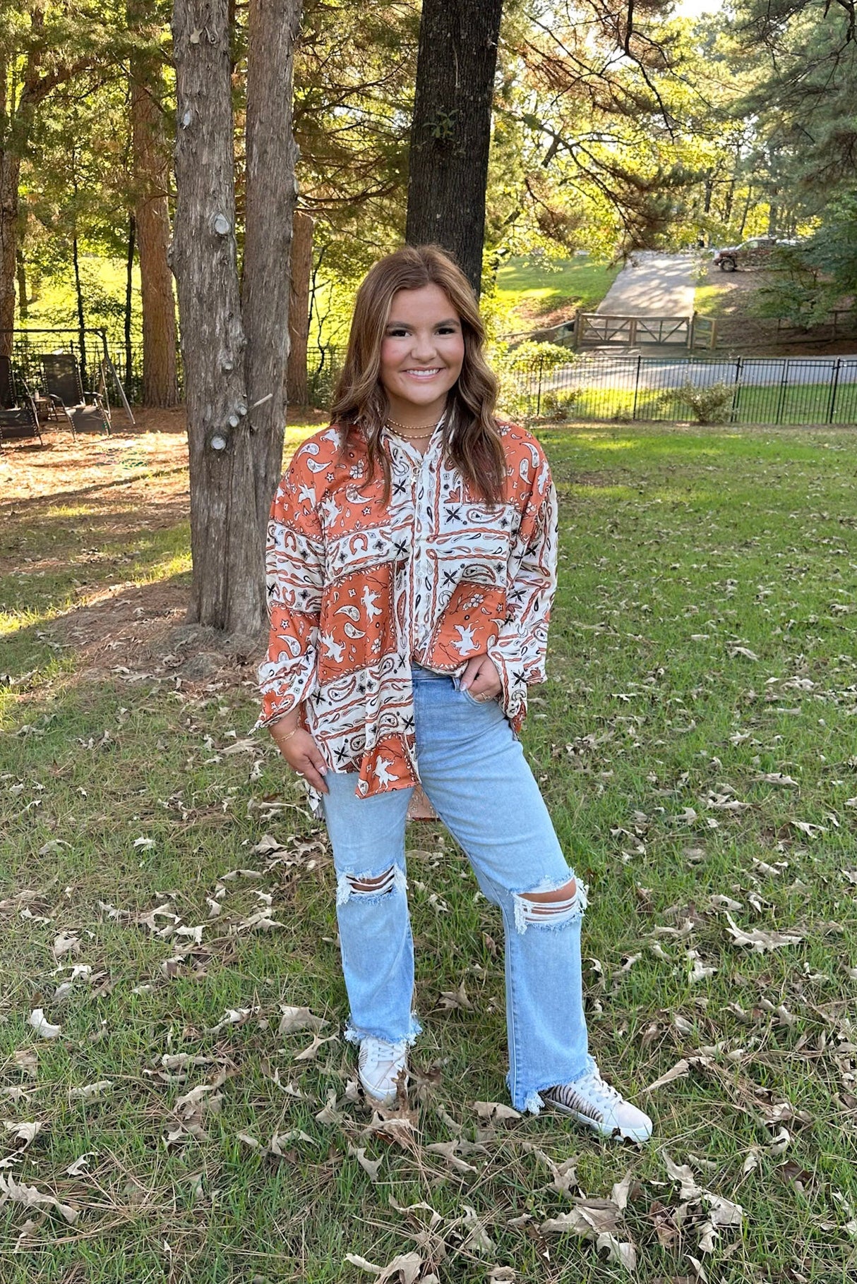 BANDANA BUTTON UP TOP