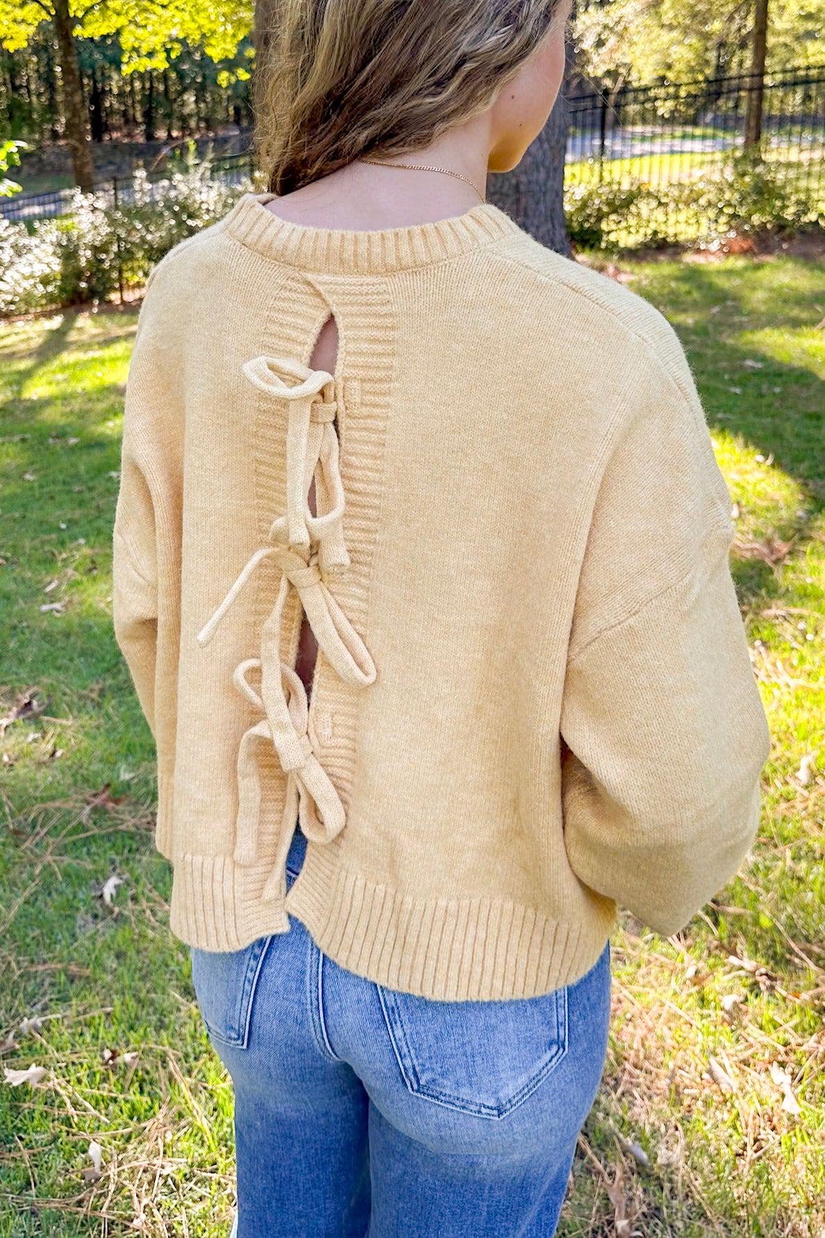 TIE BACK MINI SWEATER