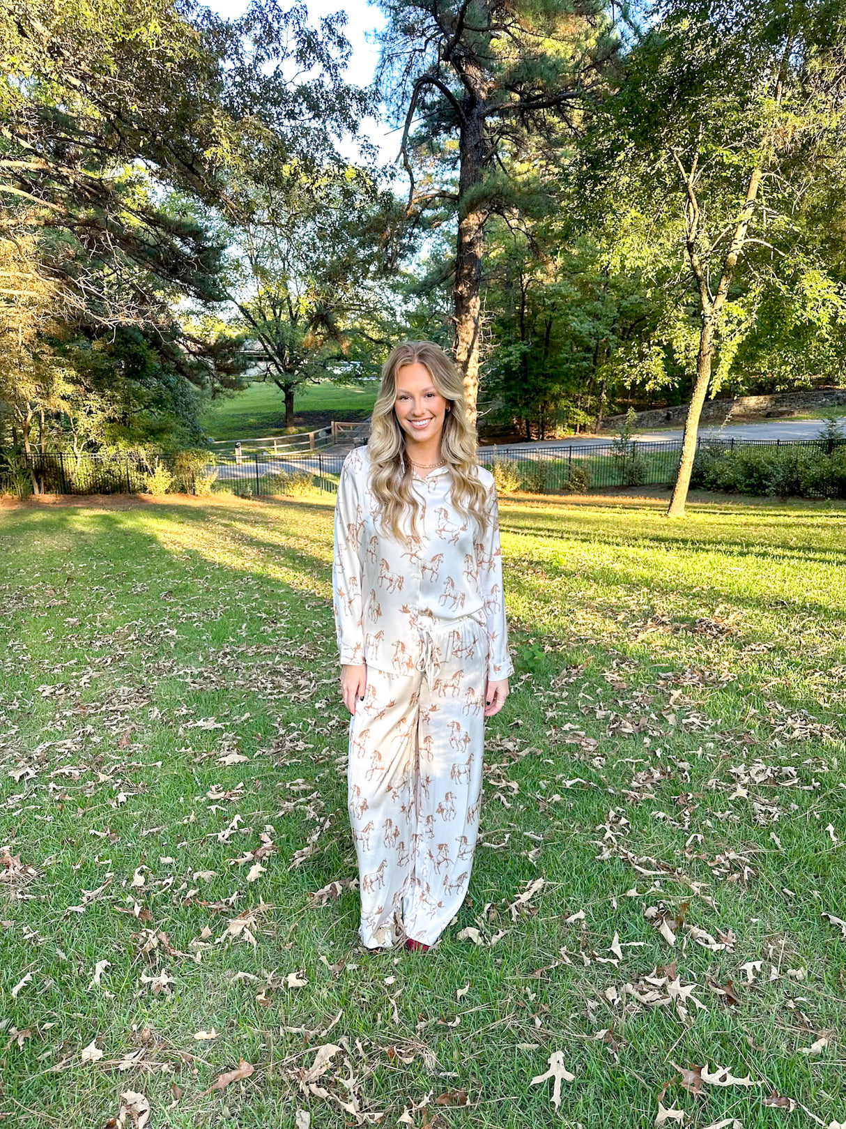 HORSE BUTTON DOWN TOP