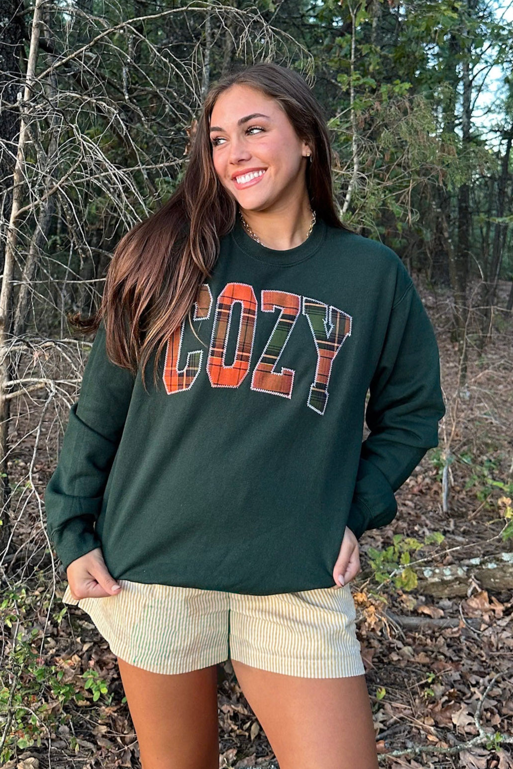 COZY PLAID SWEATSHIRT