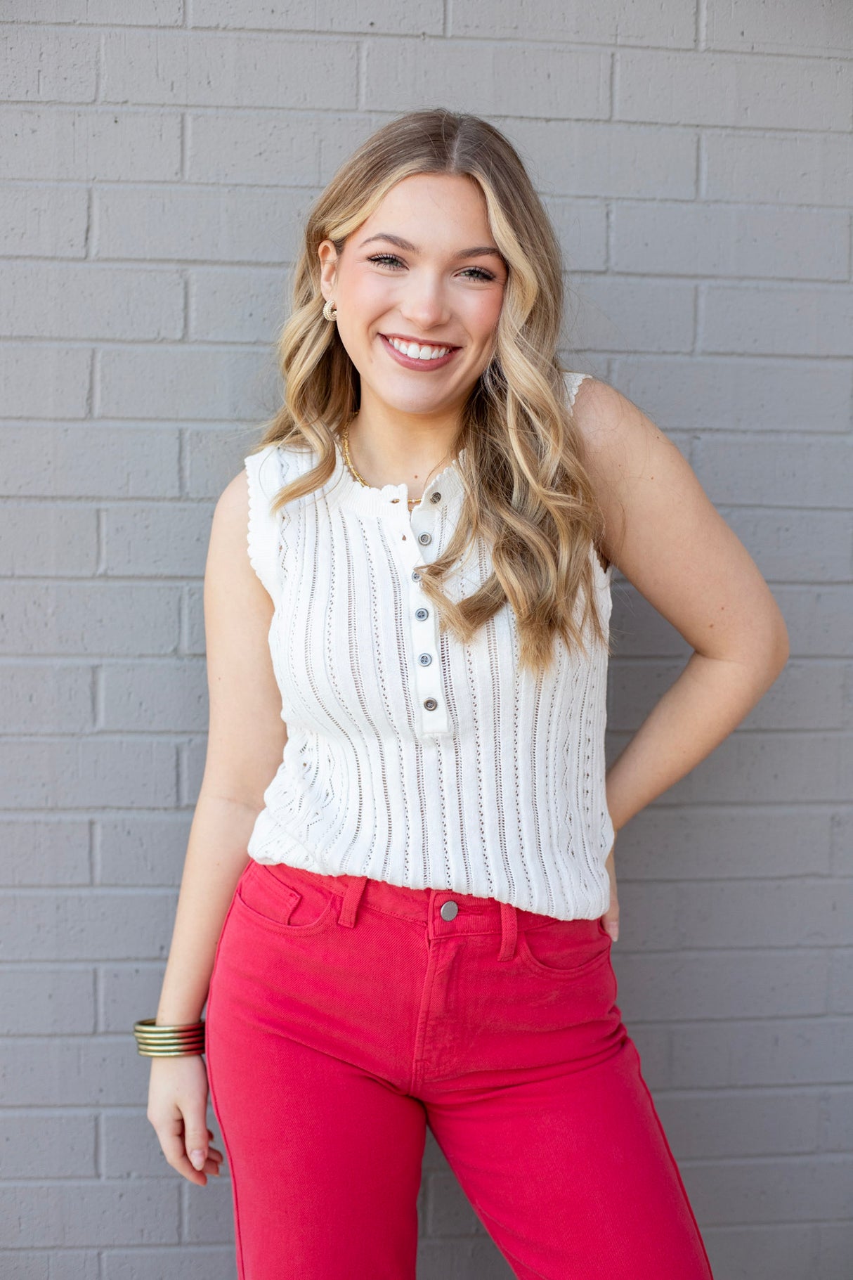 Pointel Sweater Tank Top