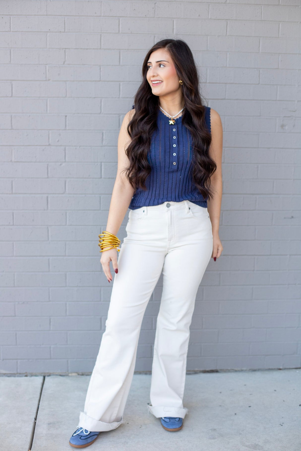 Pointel Sweater Tank Top