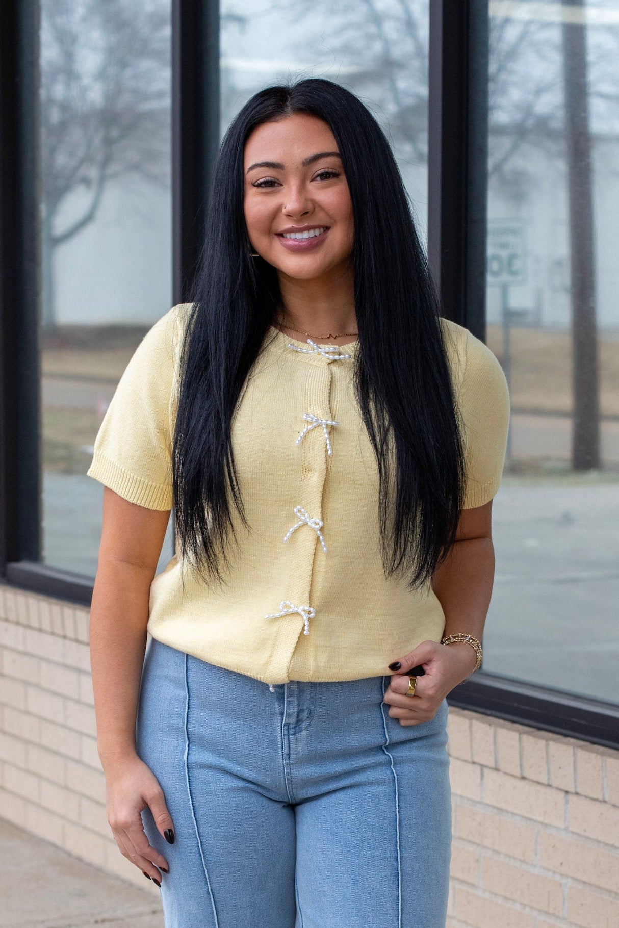 Pearl Bow Cardigan