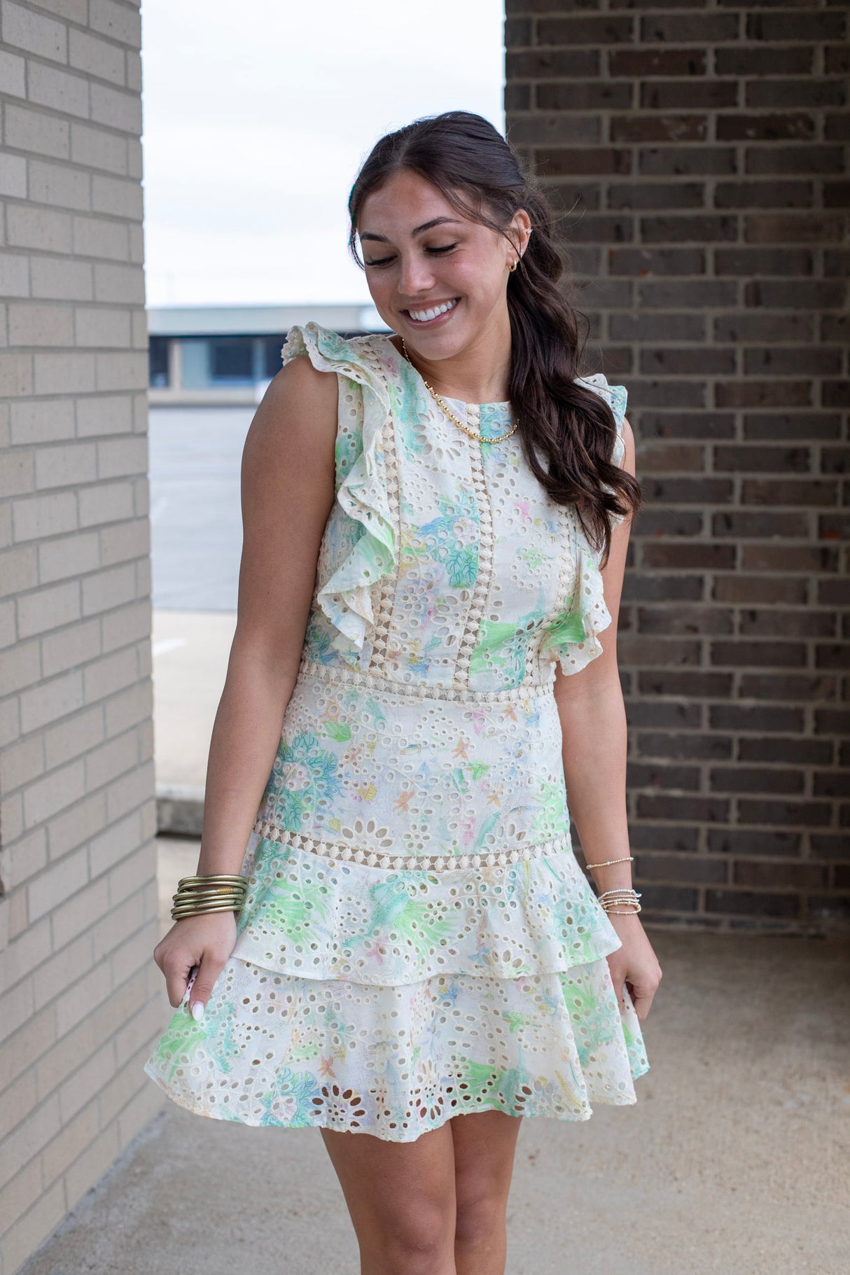Tiarra Eyelet Ruffle Dress