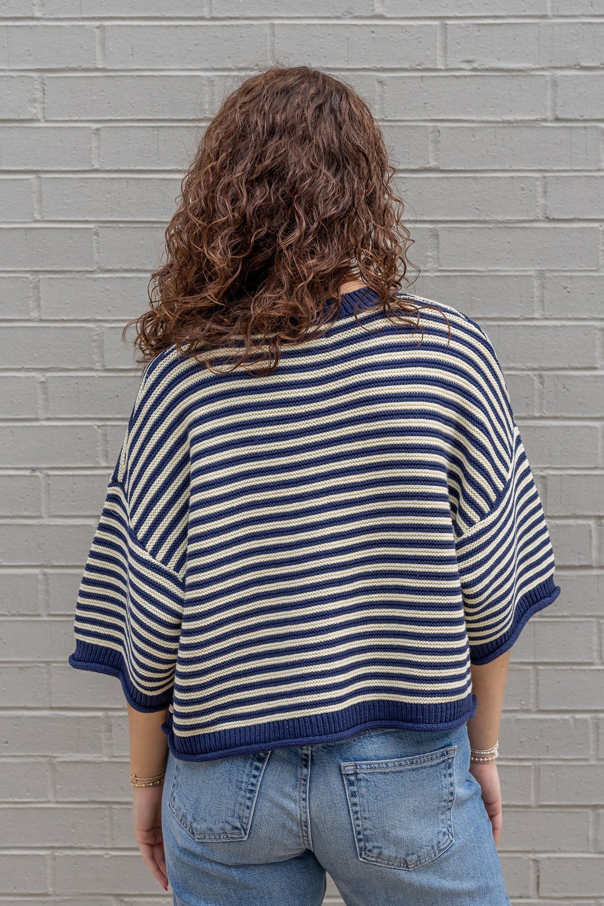 Button Striped Cardigan