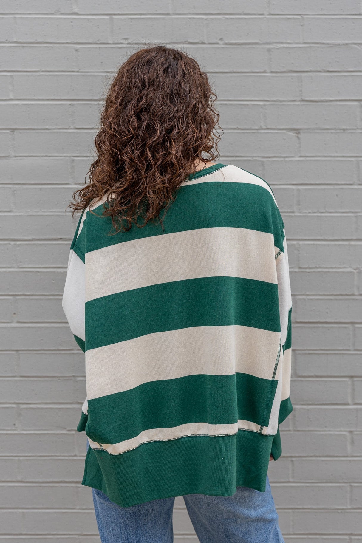 Bold Stripe Terry Sweatshirt