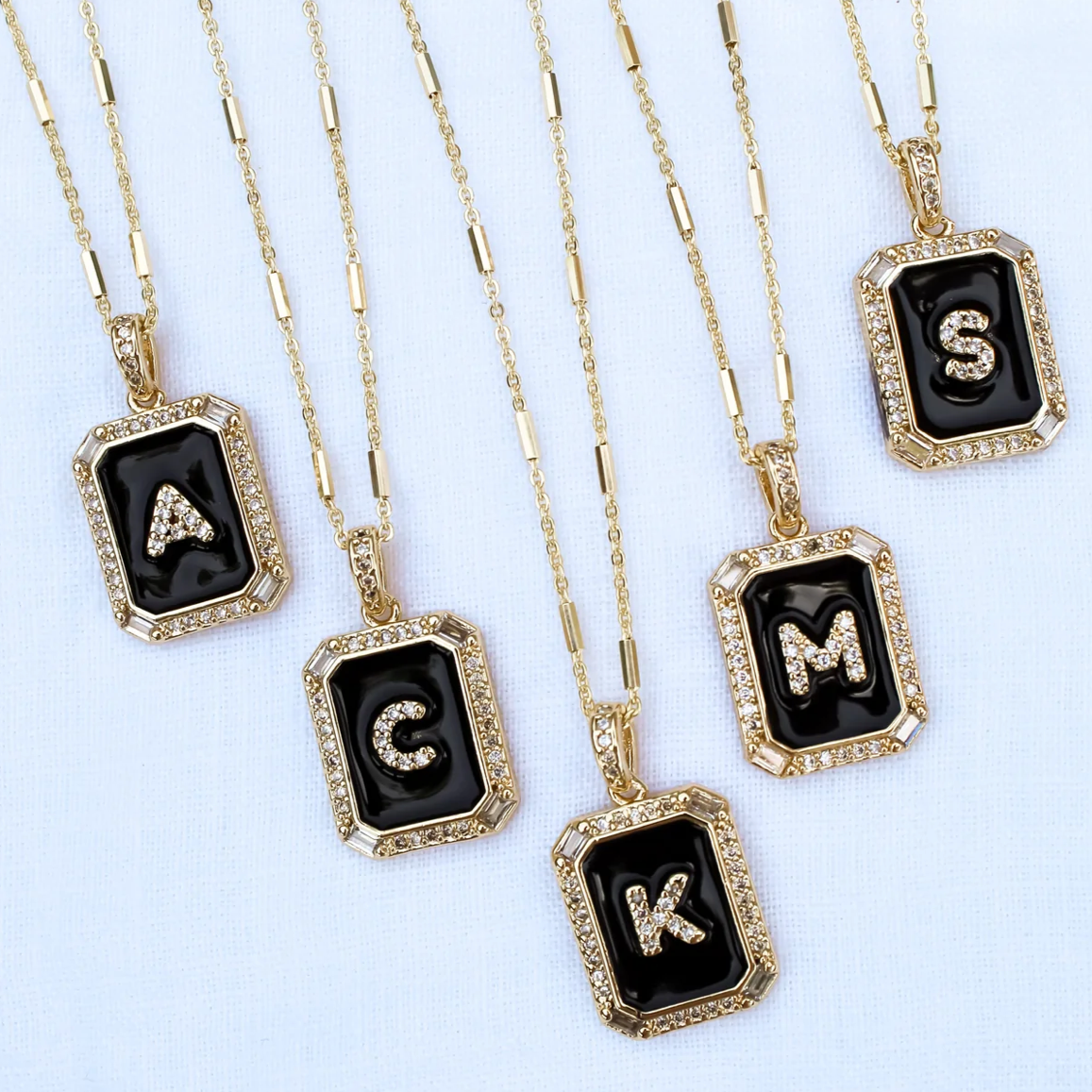 INITIAL TILE NECKLACE