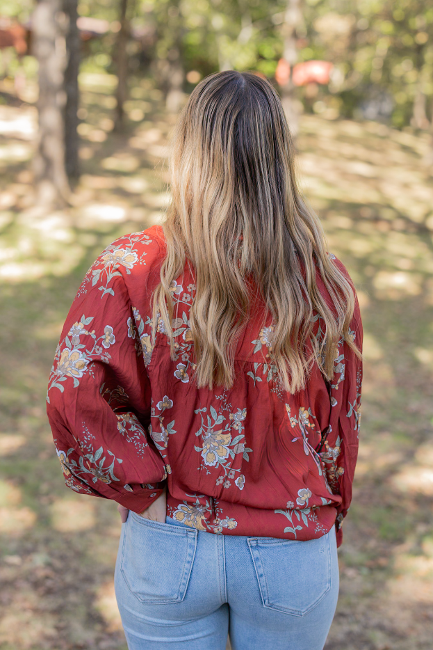 WARM PETALS LONG SLEEVE BLOUSE
