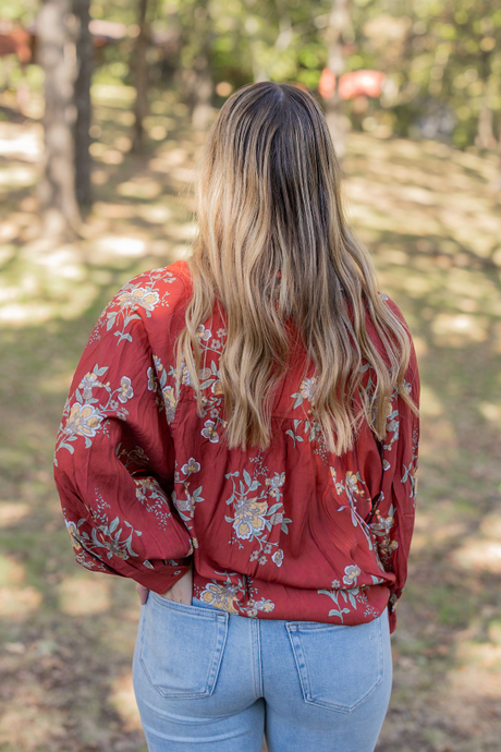 WARM PETALS LONG SLEEVE BLOUSE