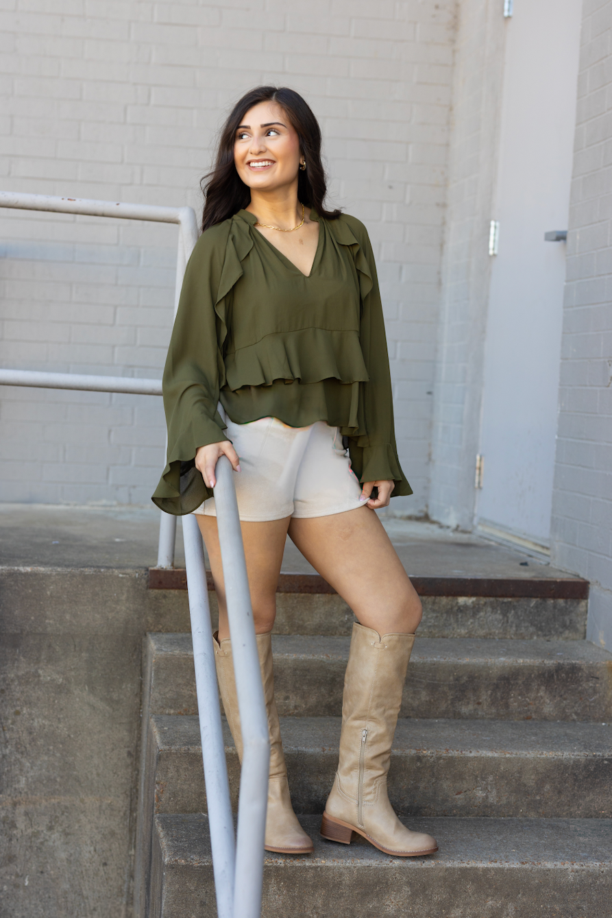 RUFFLE DETAIL BLOUSE