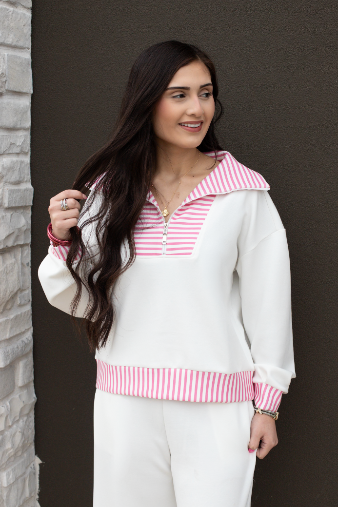 Kelly Striped Collar Pullover