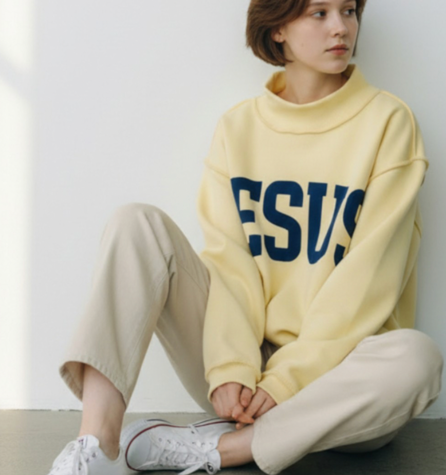 Jesus Reversible Mockneck - Butter