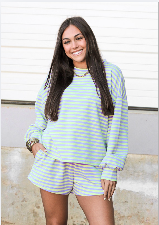 Oversized Striped Crew