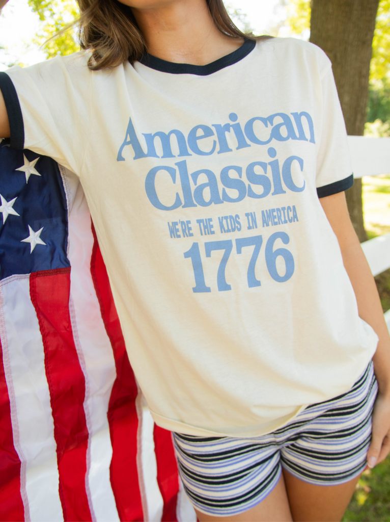 Kids In America Ringer Tee