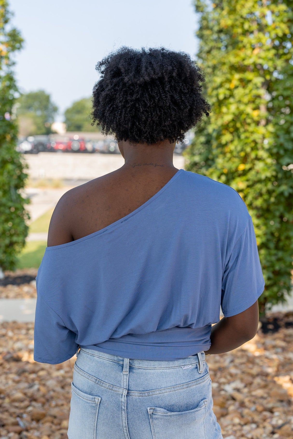 One-shoulder Ruched Waist Knit Top
