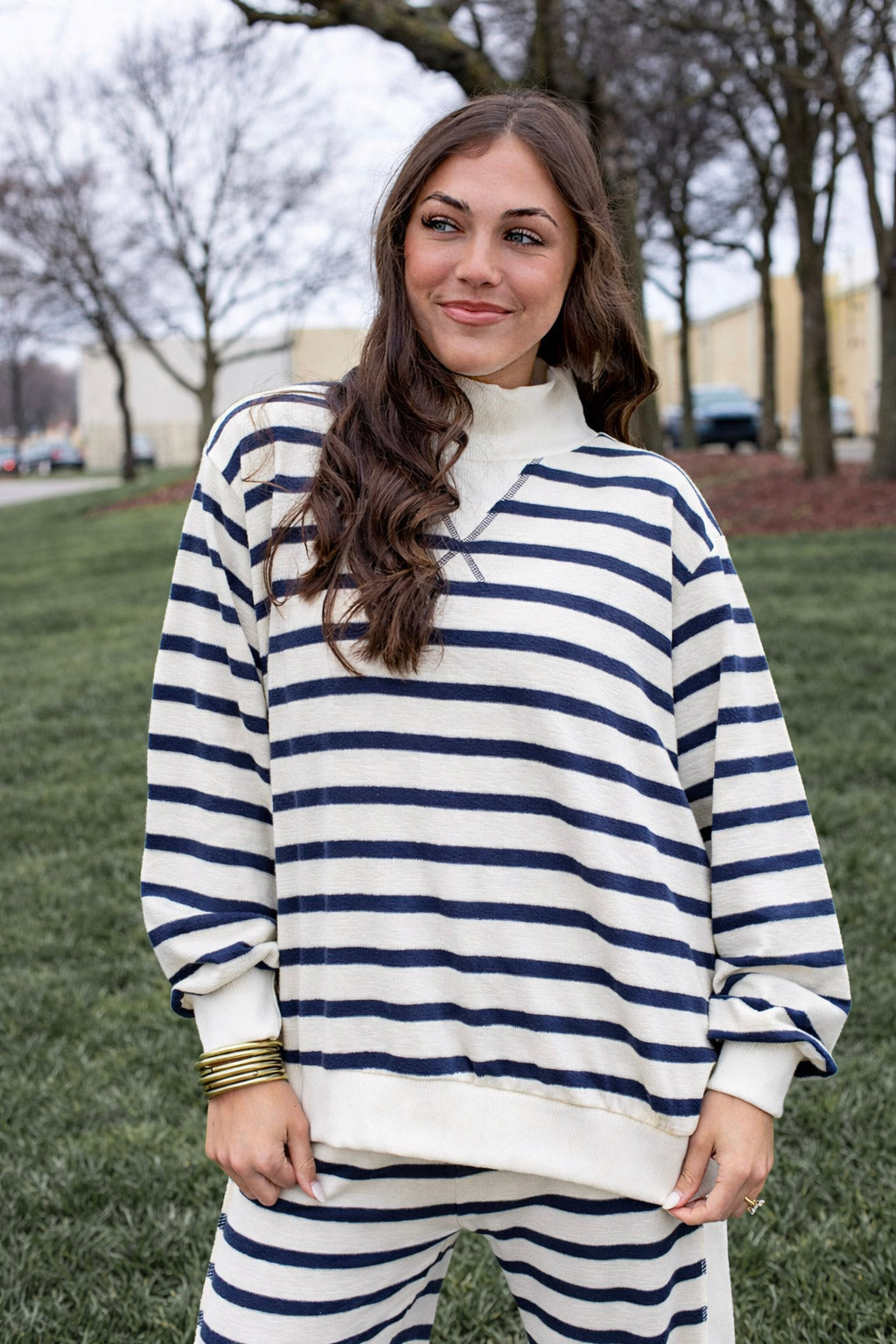 Stripe Contrast Rib Top